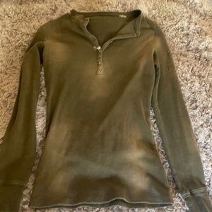 Long sleeve distressed tee